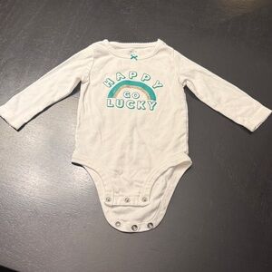 Carter's White and Teal 'Happy Go Lucky' Bodysuit